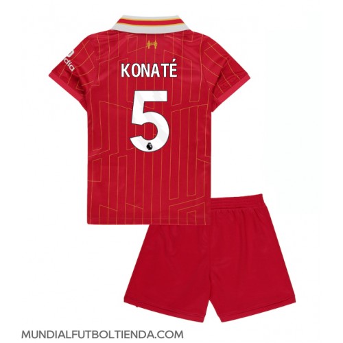 Camiseta Liverpool Ibrahima Konate #5 Primera Equipación Replica 2024-25 para niños mangas cortas (+ Pantalones cortos)